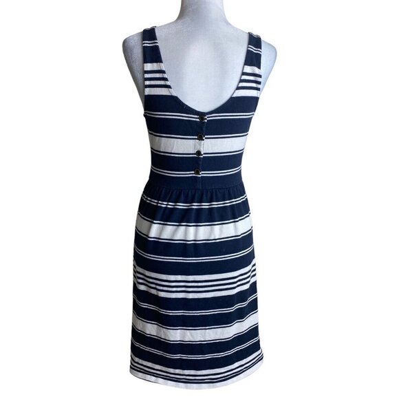 J.Crew Stripe Villa Fit-n-Flare Button Back Dress Black / White Women's Size Med - Picture 8 of 13